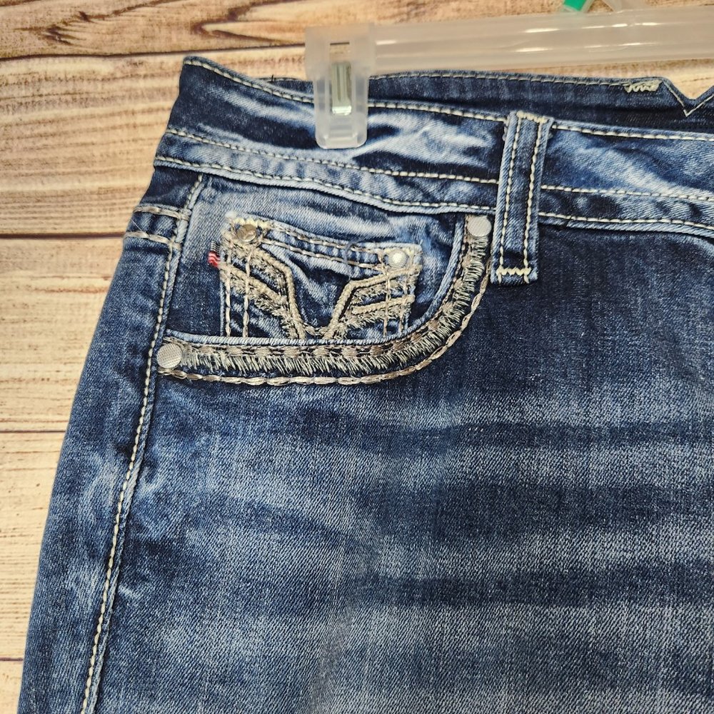 Vigoss The New York Capri Jeans Women's Size 11/12 Embellished Pockets Flaps - Picture 4 of 15
